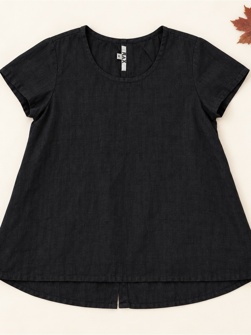 Flax 100% Linen Button-Back High-Low Top
